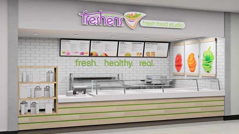 Freshëns storefront but without employees or customers.
