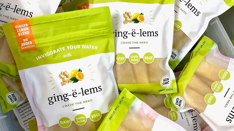 Packages of Ging-ë-lems sitting in a pile.