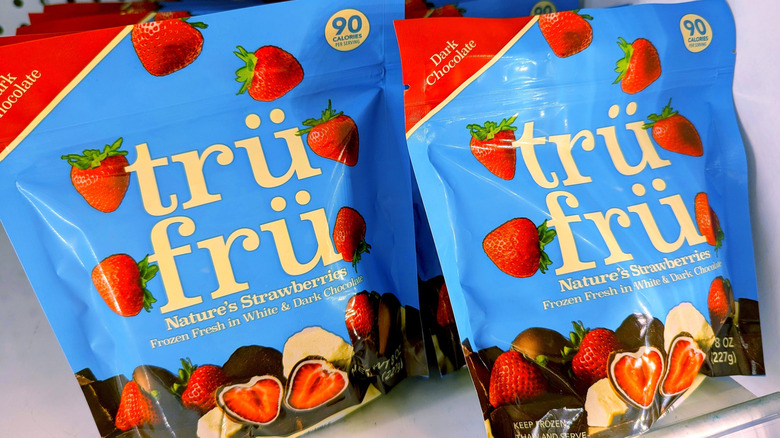 Trü Frü packages stacked next to each other.