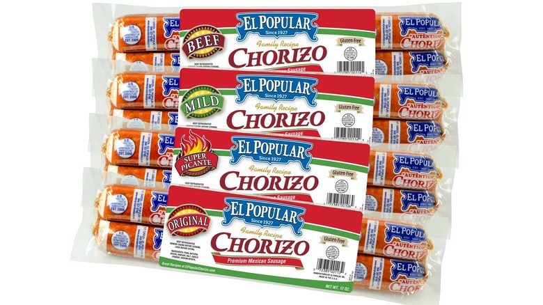 four packages of El Popular Chorizo