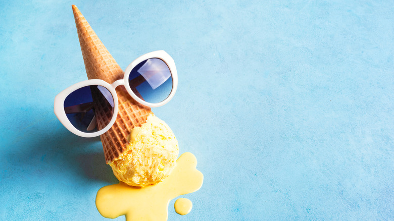 Ice cream cone with sunglasses