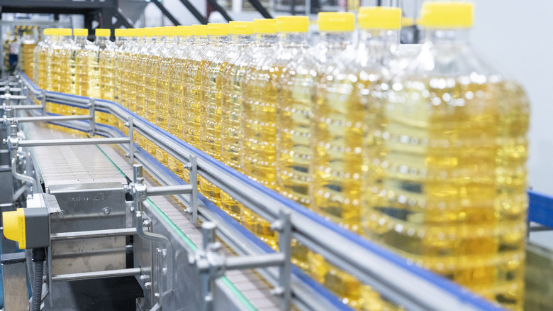 Vegetable oil in factory