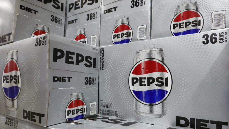 Boxes of Diet Pepsi