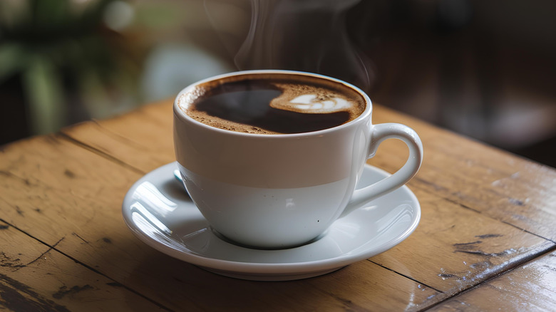 coffee on wooden table