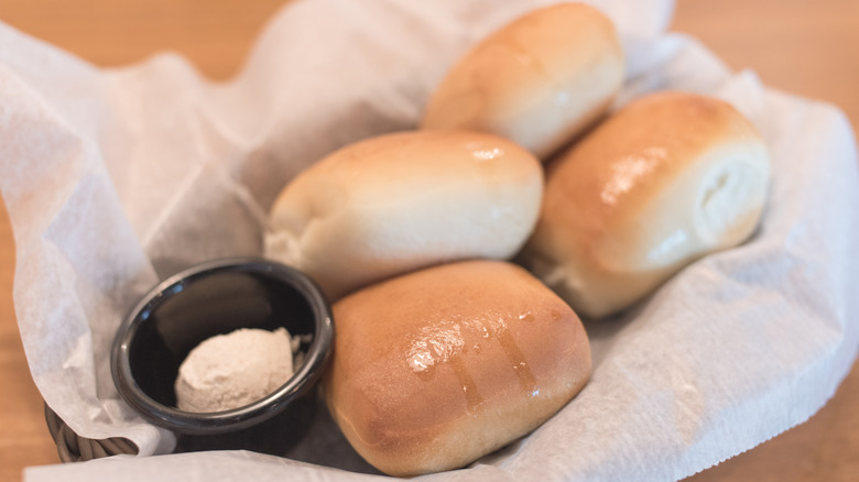 Texas Roadhouse rolls with cinnamon-honey butter