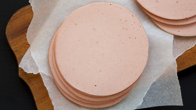 Sliced bologna meat