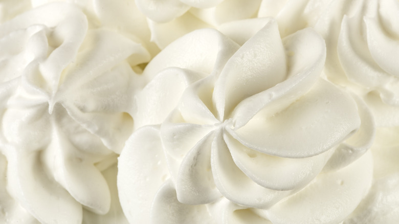 Closeup of homemade whipped cream