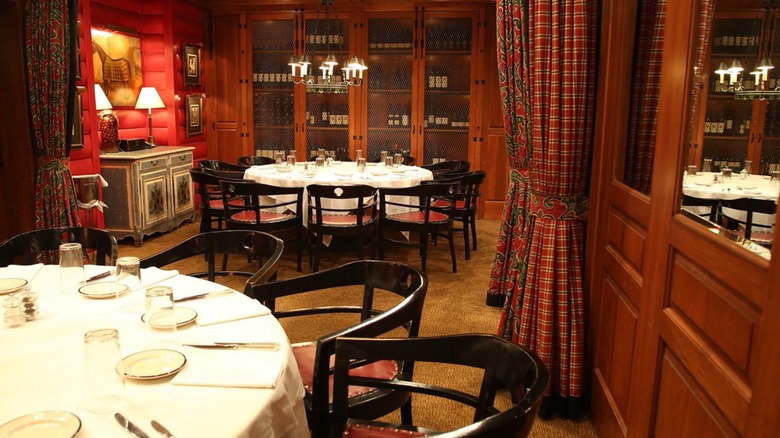 The private dining area inside Blue Ridge Grill, a high-end steak restaurant in Atlanta, Georgia