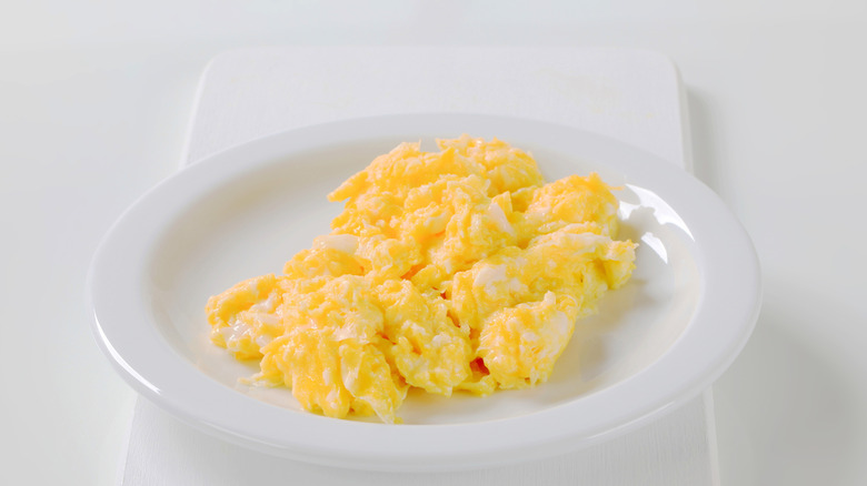 Plate of scrambled eggs