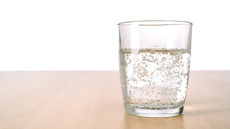 Glass of carbonated water