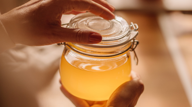 Jar of clarified butter
