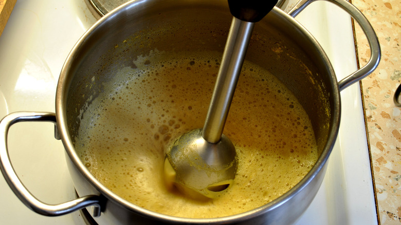 Liquid mixture mixed with eggs