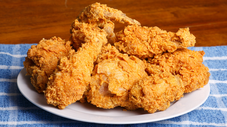 Plate of fried chicken