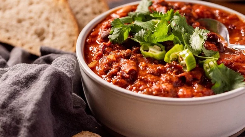 Bowl of bison chili