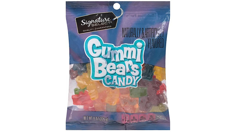 Signature Select gummy bear bag on a white background.