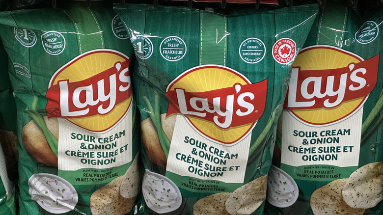 Lay's Sour Cream and Onion chip displayed at store.