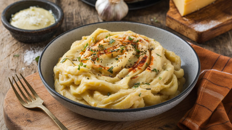 mashed root vegetable with cheese
