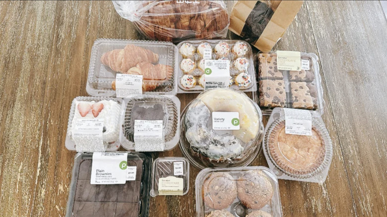 Assorted Publix baked goods on table