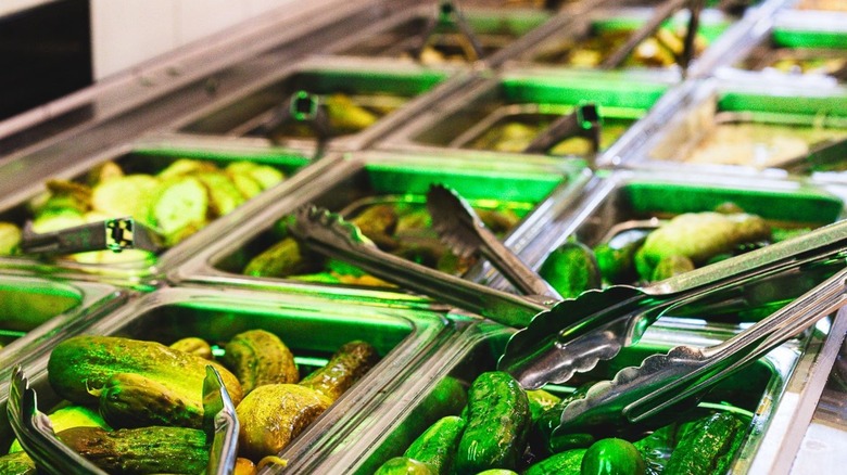 pickle bar at Mikey & Mel's Deli