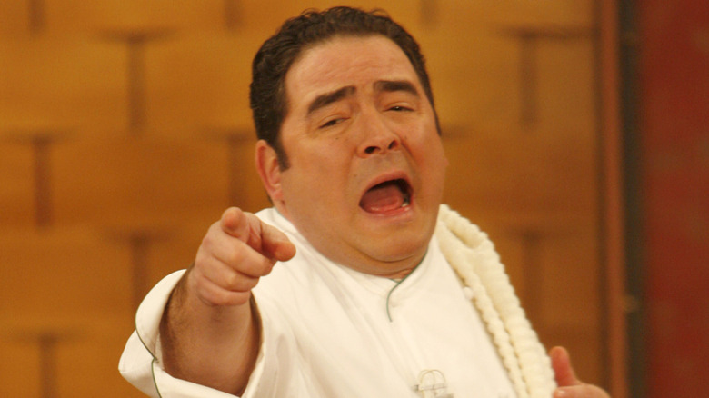 Emeril Lagasse pointing and yelling at audience