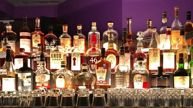 Bourbon collection at the Purple Room Supper Club