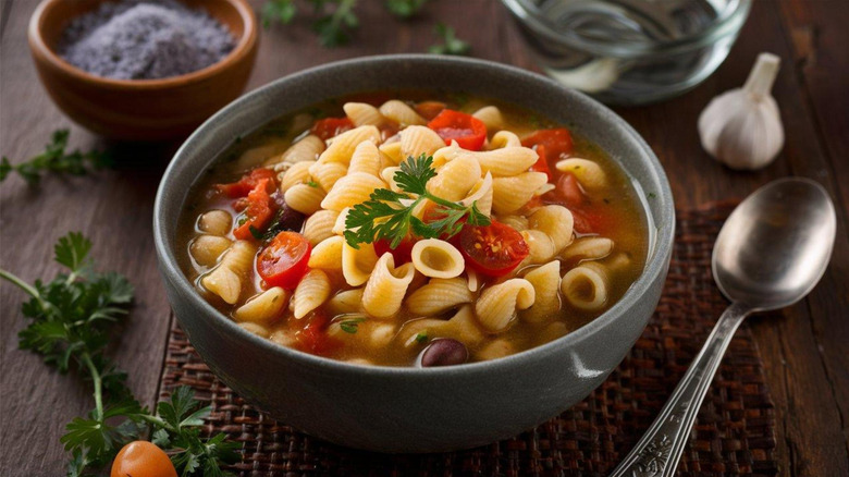 bowl of pasta e fagioli