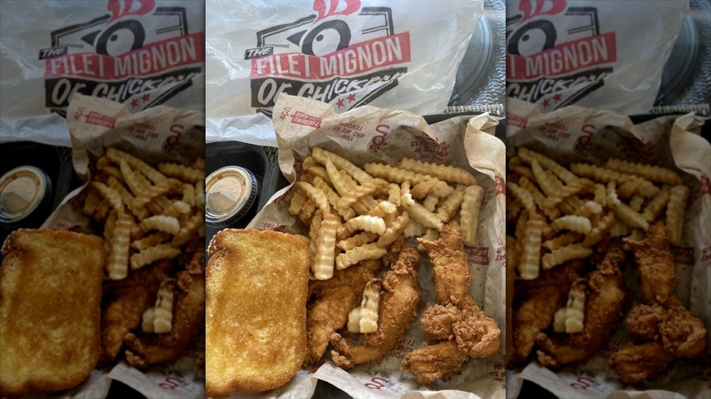 A chicken tender meal from Huey Magoo's