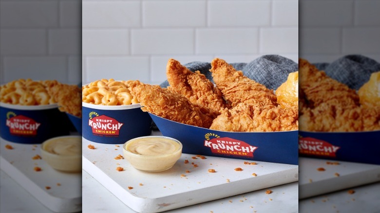 Chicken tenders and mac n cheese from Krispy Krunchy Chicken
