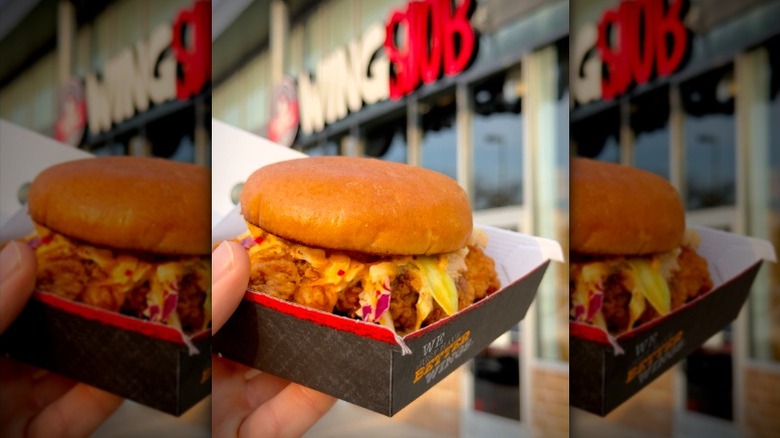 A chicken sandwich from Wing Snob