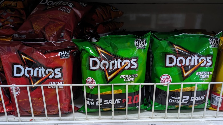 Bags of Doritos in store