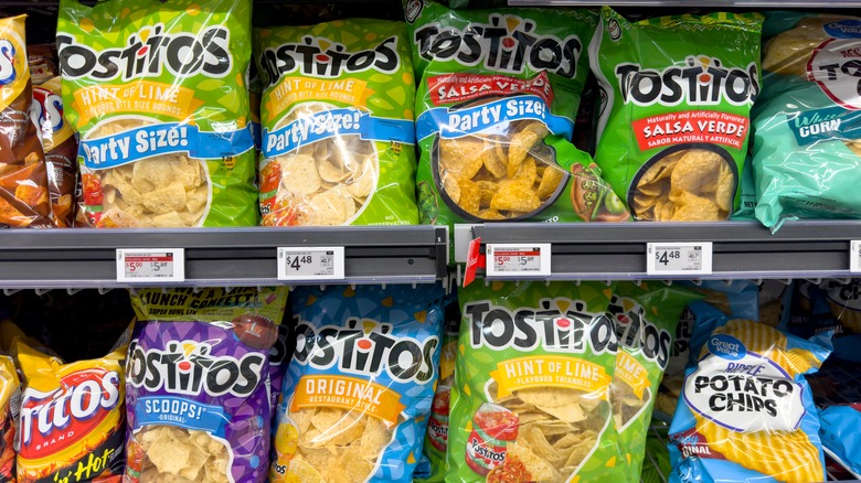 Tostitos chips on shelf