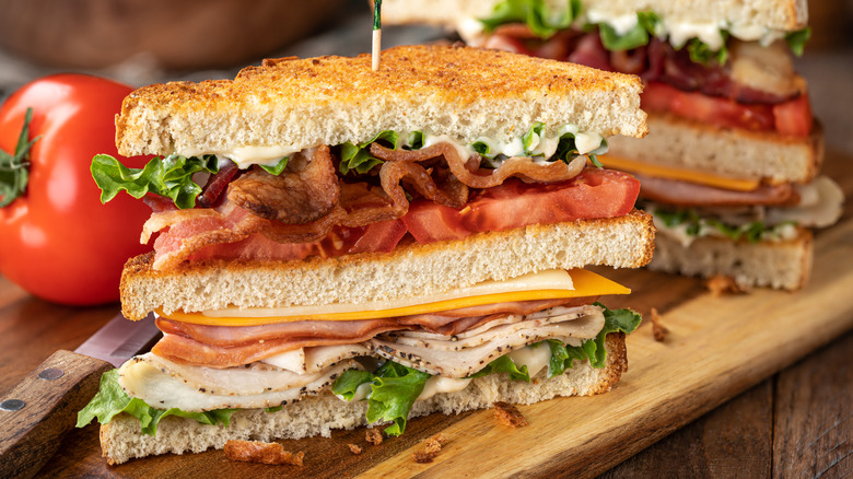 Club sandwich closeup