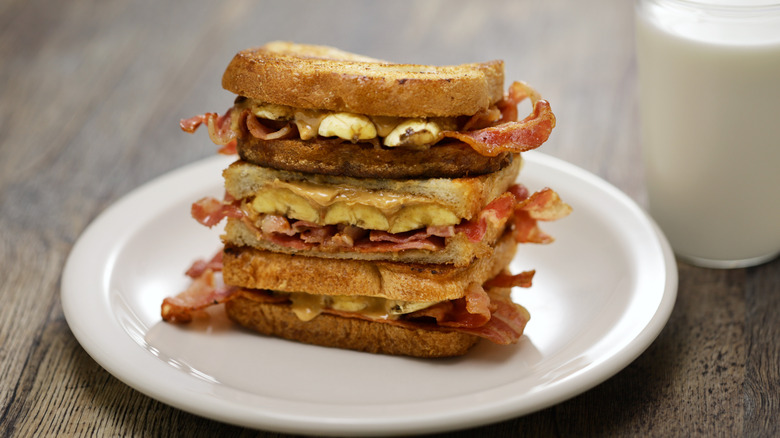 The Elvis sandwich on plate