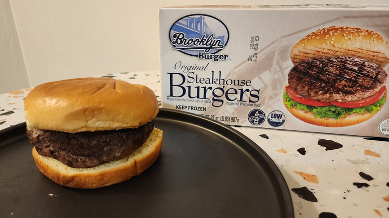Hamburger with packaging