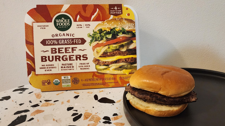Hamburger with packaging
