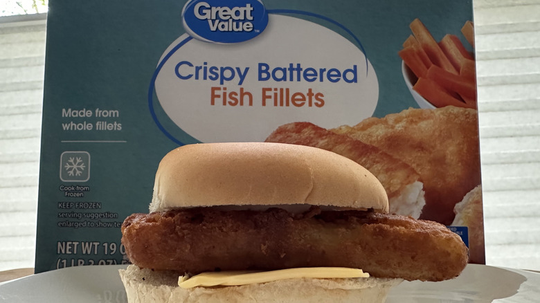 Great Value Crispy Battered Fish Fillets with fish sandwich