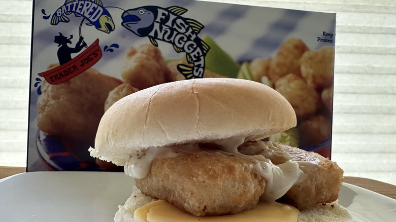 Trader Joe's Battered Fish Nuggets with fish sandwich