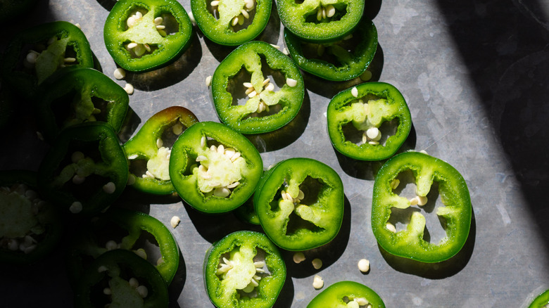Jalapeno slices with seeds