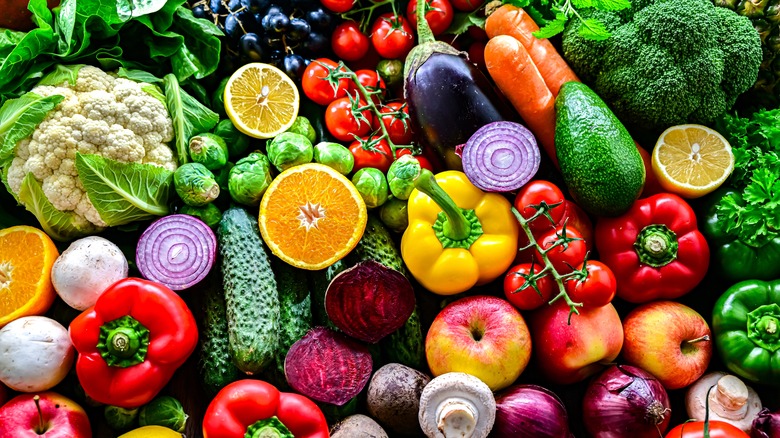 A beautiful assortment of vegetables and fruits