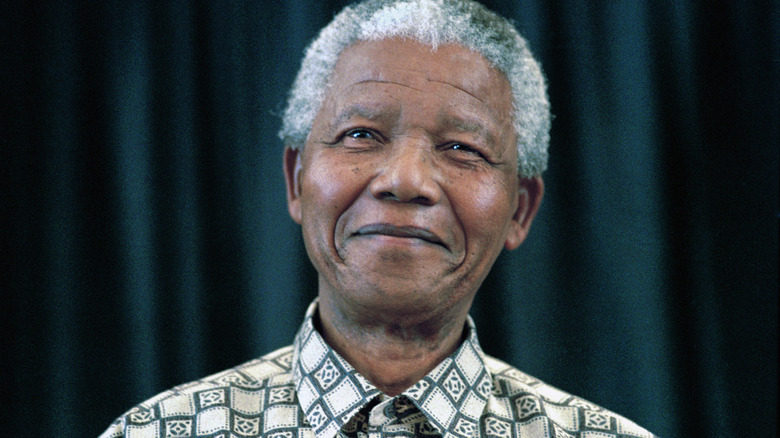 A headshot of Nelson Mandela