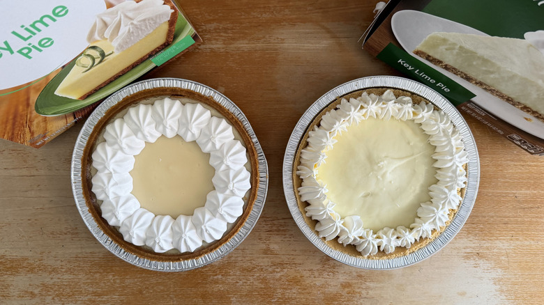 top-down view of both pies