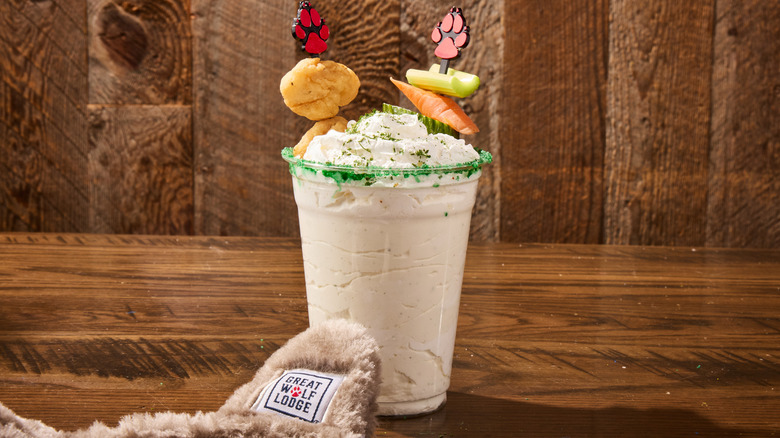 Great Wolf Lodge's ranch milkshake on a table