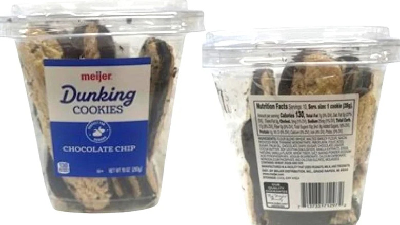 Front and back views of Meijer Dunking Cookies package