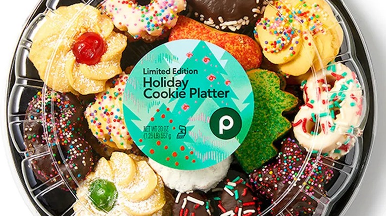 Publix Holiday Cookie Platter with varied cookies