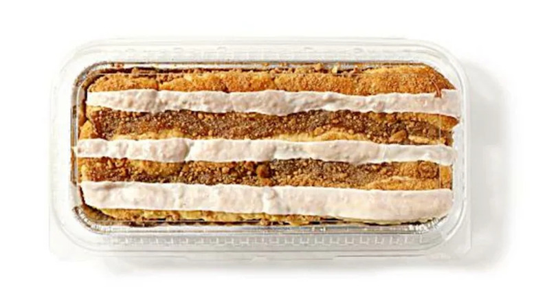 Publix Apple Coffee Cake in a plastic tray
