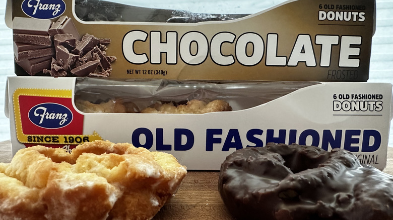 Franz donuts with boxes