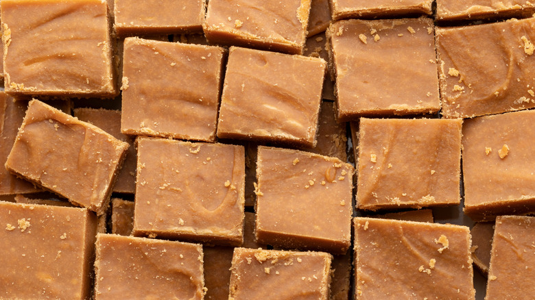 A closeup of fudge squares