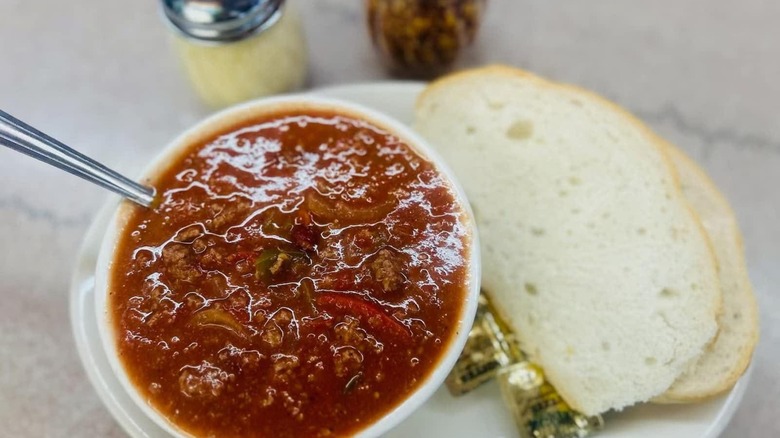 Bowl of chili from the Boulevard Diner