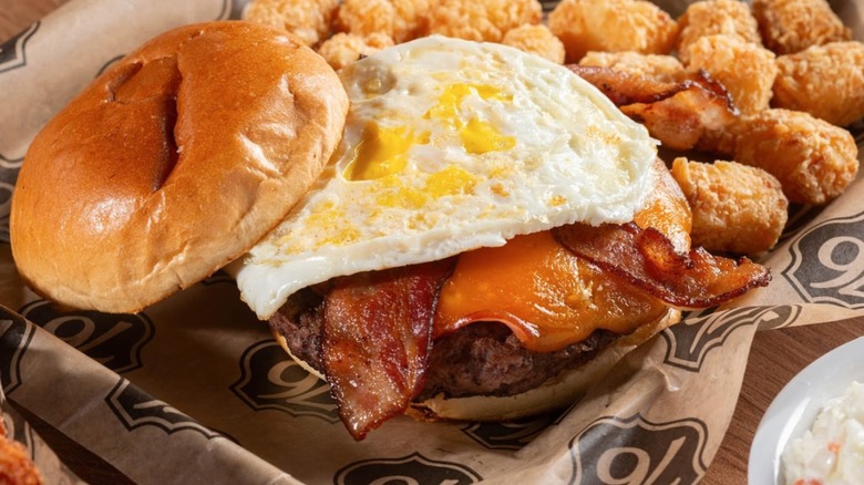 Michigander Burger and tater tots from the 76th Street Diner