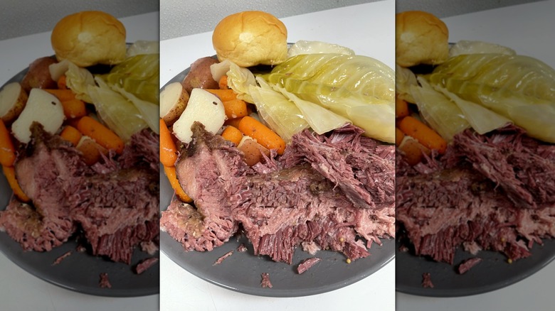 A plate of corned beef and cabbage from Shellie's Country Cafe